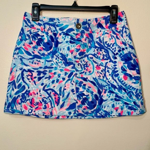 NWT Lilly Pulitzer Nicki Skort in Breakaway Blue Party Wave, Size 0 - Picture 5 of 5